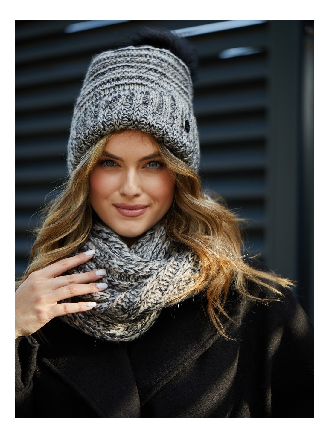 Warmes Winterset Cappuccino-Schwarz C33 - Online-Shop - Boutique